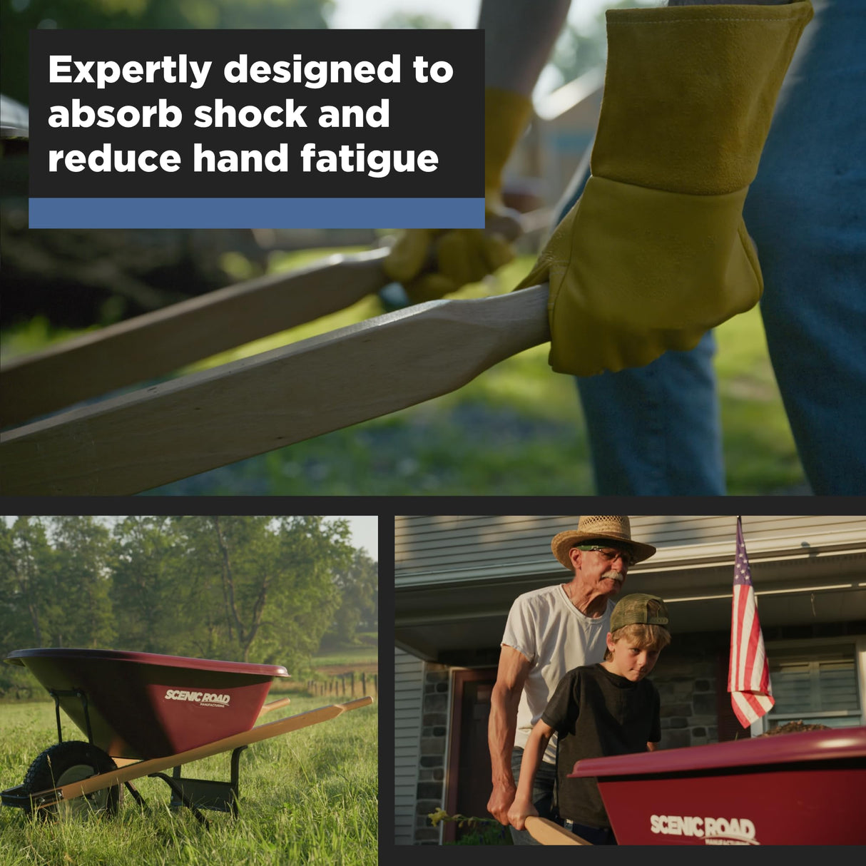 Scenic Road Wheelbarrow Handles 2-1/8" Hardwood Pair (SR Handle 2PK)
