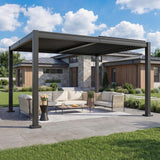 AirWire 10x12 FT Louvered Pergola Dark Gray