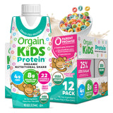 Orgain Organic Kids Nutritional Protein Shake, Fruity Cereal - Kids Snacks with 8g Dairy Protein, 22 Vitamins & Minerals, Fruits & Vegetables, Gluten Free, Soy Free, Non-GMO, 8.25 Fl Oz (Pack of 12)