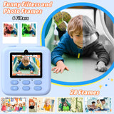 Kids Instant Digital Cameras for Boys and Girls, 1080P HD Dual-Lens Selfie Digital Camera with Print Paper & 32G Card, Christmas Birthday Gifts Toys for Toddler and Teenagers Age 3-16 Years Old