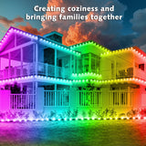Permanent Outdoor RGB Lights,Waterproof Smart LED Eaves Lights with App/Remote Control,for Christmas and All Holiday Decor,Daily and Accent Lighting,House Roof and Garden Lighting (200FT)