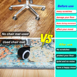 Office Chair Mat for Hardwood Floor,48"*36" Rolling Under Desk Mat, Computer Chair Rug,Anti-Slip Floor Protector for Home Office,Orange Blue