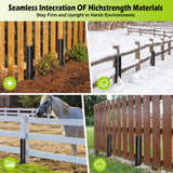 4 Pcs Fence Post Repair Kit, Heavy Duty Fence Post Anchor Ground Stakes for Repair Tilted, Broken Wood Support