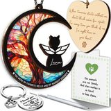 6" DIY Cat Memorial Suncatcher – 4-in-1 Cat Memorial Gifts for Loss of Cats, Pet Remembrance Gifts | Loss of Cats Sympathy Gift with Ornament, Keychain & Sympathy Card PS191