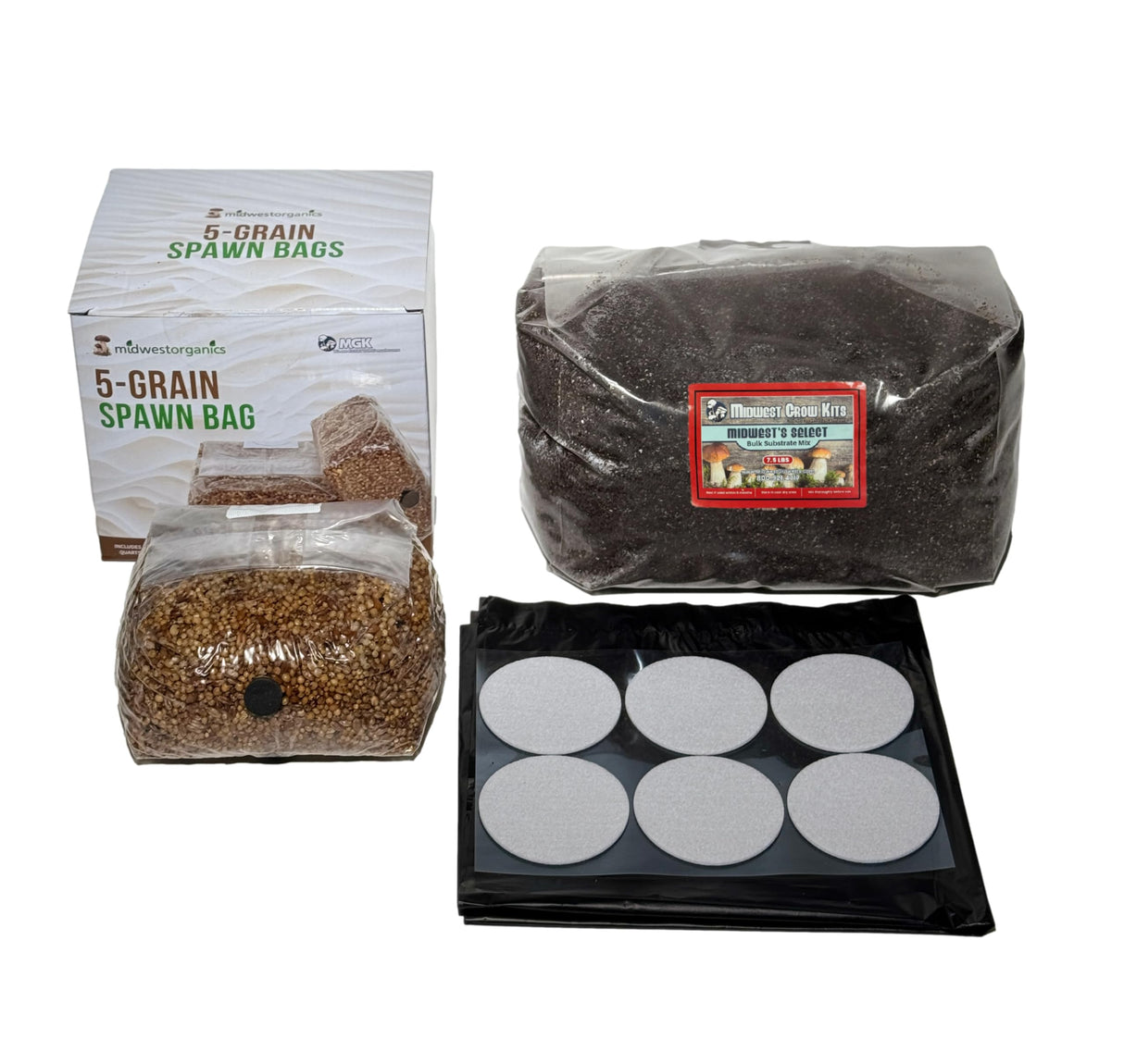 Complete Refill Kit for Medium 48Q Monotub - Includes Grain Spawn & Bulk Substrate