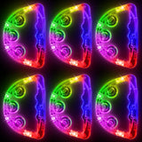 Aywewii LED Tambourines Christmas Glow in The Dark Party Supplies Musical Instruments for Kids & Adults, 3 Modes of Color Flashing, Light Up Toys for Birthday Wedding Concert Carnival