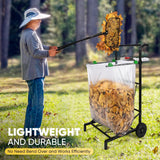 AugFir Leaf Grabber Rake, Long Handle Metal Leaf Picker Upper, Efficient and Labor-Saving Yard Rake Leaves Grabber for Garden Cleaning No Bending Over