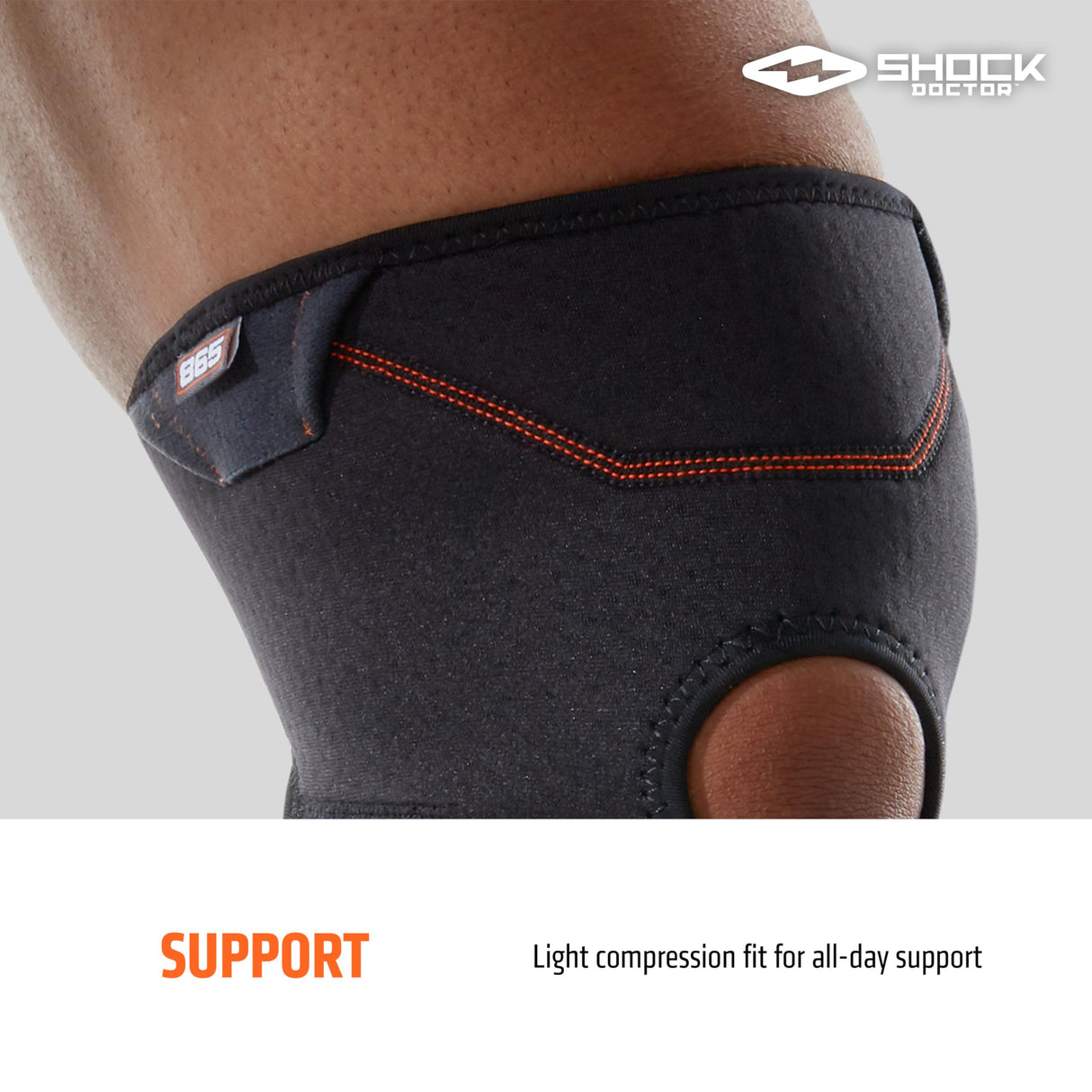 Shock Doctor Knee Support Compression, Light Support for Arthritis, Bursitis, Tendonitis, Patella Alignment, For Men & Women, Sold as Single unit (1)