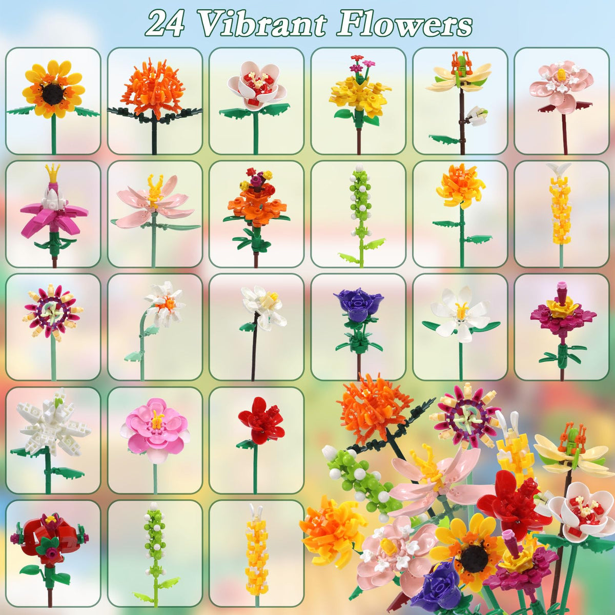 Flower Advent Calendar 2026 – 24-Day Christmas Countdown Building Set