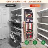 Over Door Wrapping Paper Organizer Storage with 3 Removable Drawers & Side Pockets – Dual Use Design with Elastic Straps – Christmas Gift Wrap Storage for Ribbons, Bows, Ornament and Other Tools 1Pack