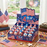 Geelin 60 Pcs Patriotic Gnomes Figurines Mini Red White Blue Gnomes Resin Ornament, Tiny Gnome Table Centerpieces Decorations for 250th Anniversary Independence Day Decor USA Party Favors