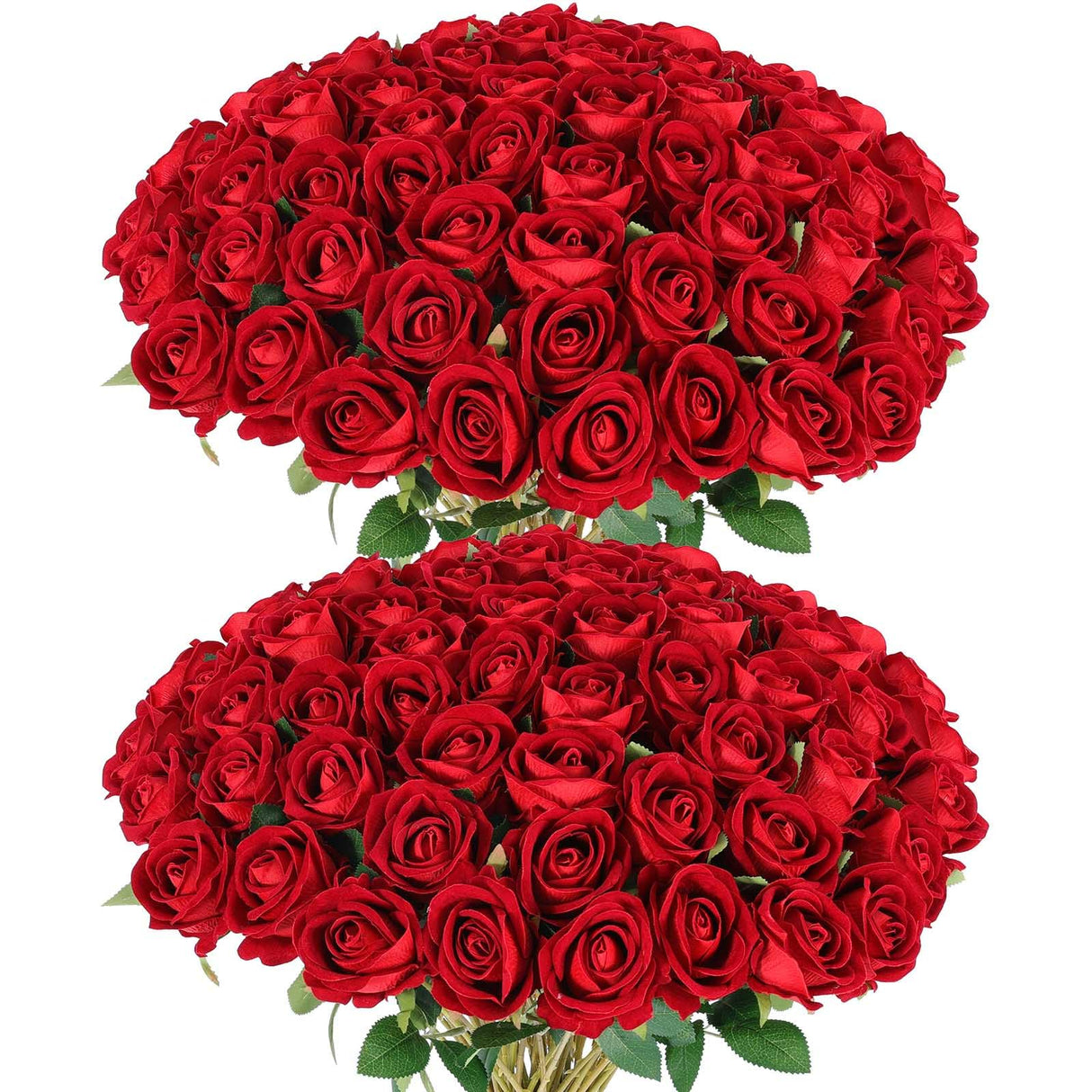 60 Pcs Artificial Roses Bulk Velvet Silk Red Rose Burgundy Roses for Wedding Centerpieces Bridal Bouquet Mohter's Day Valentine's Day Christmas Home Decor (60, Burgundy)