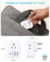 2 Pack US to India Plug Adapter, HANYCONY Type D Travel Plug Adapter with 4 Outlets 4 USB Charger (2 USB C Ports), India Power Adapter for USA to India, Bangladesh Maldives Pakistan Nepal Sudan