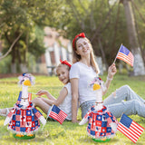 JcHrmers 4th of July Porch Goose Outfits Memorial Day Goose Outfit Fits 23" Plastic Cement Goose Statue Patriotic Goose Costume for USA 250th Anniversary Outdoor Garden Patio Yard Lawn Decor