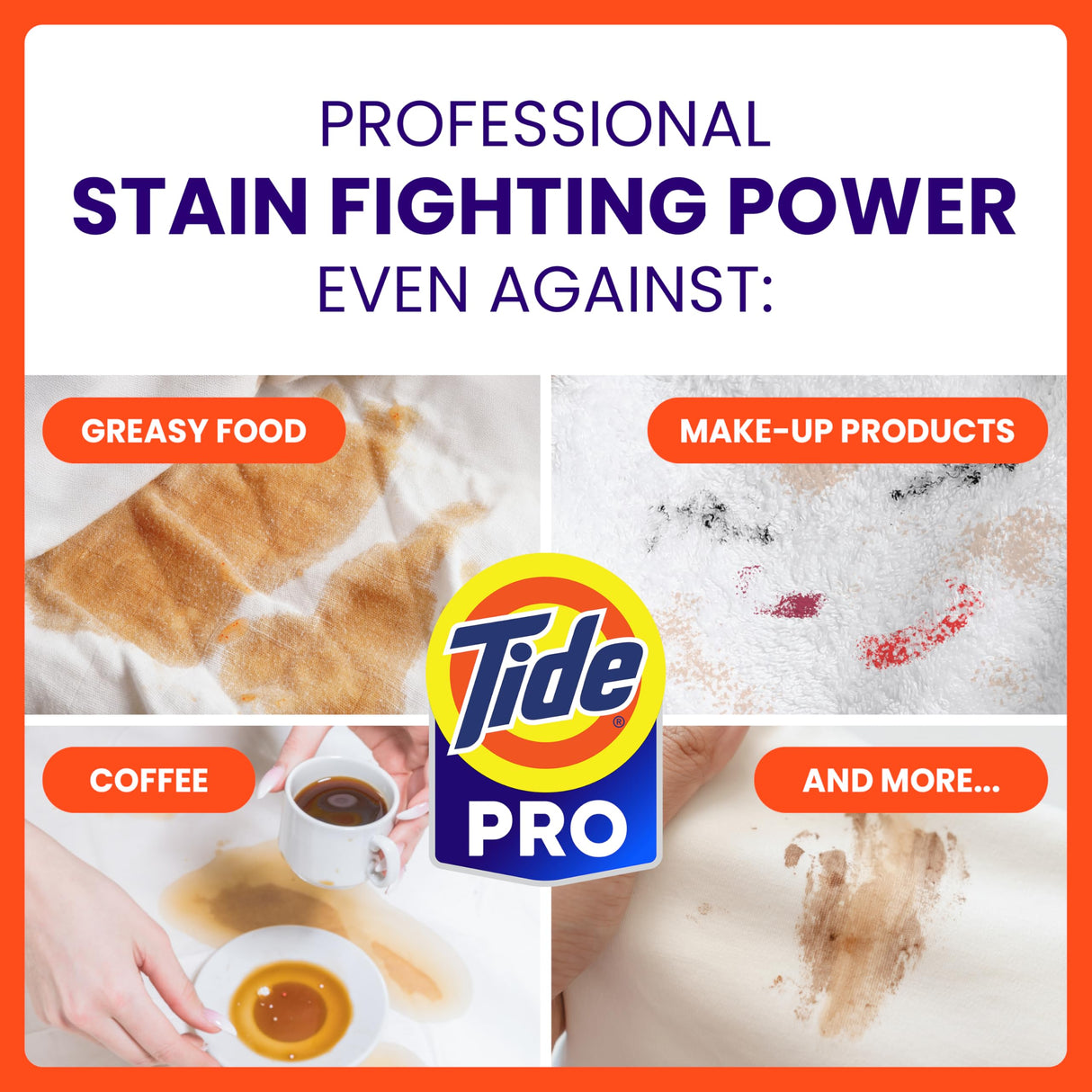 Tide PRO Laundry Detergent Liquid Bulk, Removes Hotel, Restaurant, and Healthcare Stains in One Wash, Commercial Use, 129 loads, 170 fl oz (Case of 4)