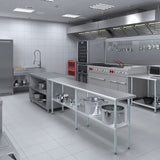 AmGood 18 in. x 96 in. Stainless Steel Work Table | Metal Kitchen Food Prep Table | NSF