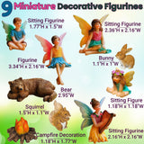 Mood Lab Fairy Garden Figurines - Camping Set (9 pcs) - Miniature Decorative Statues & Accessories - Outdoor & Indoor Garden Decor