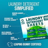 Sudstainables Laundry Detergent Sheets, Fresh Linen, 200 Loads