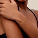 Goldegg Gold Bracelets for Women, 925 Sterling Silver 3MM Rope Bracelets