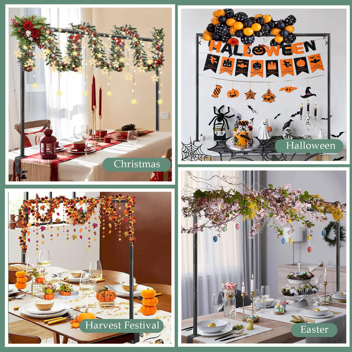 WellSign Over The Table Rod Stand with Clamps Adjustable Table Arch Frame