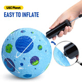 U&C Planet 2 Pack Playground Balls for Toddler Kids, 8.5 inches Cartoon Rubber Balls with Pump, Kickball Outdoor Indoor Game, Great Gift for Boys Girls Aged 1 Above, Operation Christmas Child Shoebox