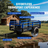 BILT HARD Heavy Duty 1500 lbs Capacity ATV Dump Cart, 11 Cu.Ft Tow Behind Garden Trailer, Pull Behind Yard Dump Trailer for Mowers, Tractor, ATVs