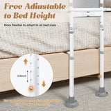 easymake Bed Rails for Elderly Adults Safety: Adjustable Bedside Assist Rails with Storage Pockets, Non-Slip Handles, Sensor Night Light, 400LB Gravity Capacity