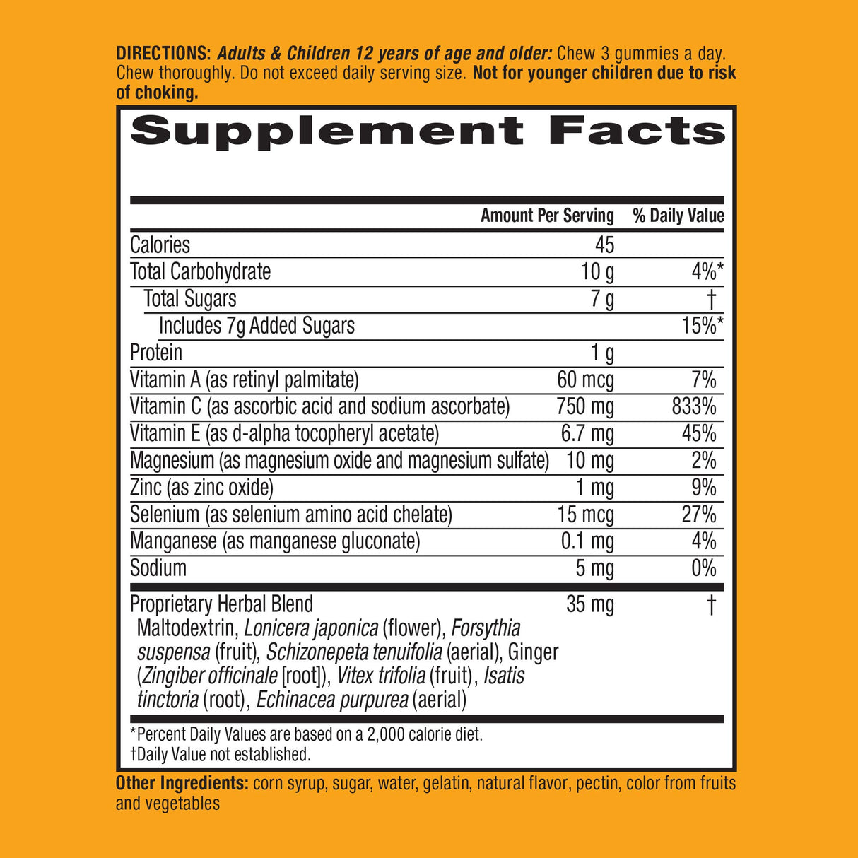 Airborne 750mg Vitamin C Immune Support Supplement Gummies for Adults, Zesty Orange Flavor, Gluten Free Crafted Blend with Powerful Antioxidants Vitamins A C & E, 63 Gummies (2 Pack)
