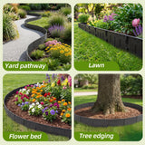 38PCS Garden Edging Border - 20FT Sturdy Landscape Flower Bed Lawn Edging Borders, Plastic Decorative Garden Fence Landscape Border, Interlocking Design for Patio Yard Pathway Sidewalk