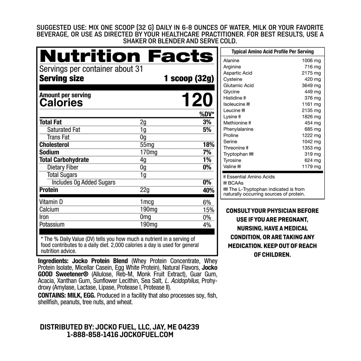 Jocko Fuel Mölk Whey Protein Powder 22g Low Sugar Monk Fruit Blend - Muscle Recovery & Growth, Packaging May Vary (31 Servings, Banana Cream)