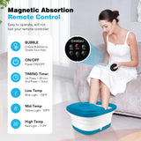 Collapsible Foot Spa Bath with Heat, Remote Control, Temperature Control, Bubbles, Red Light, Pumice Stone, 16 Massage Roller Pedicure Foot Spa Tub Foot Soaker for Soothe & Relax Tired Feet
