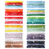 60 Pcs Crystal Beaded Bracelets Bulk, Colorful Stretch Bracelets for Women