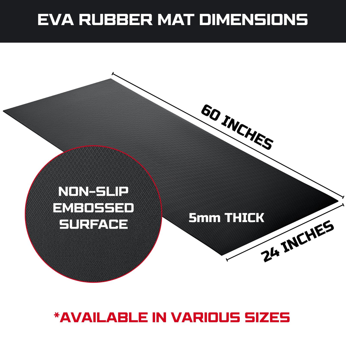 ONREVA Workbench Mat 24X60 Inches, EVA Rubber Work Mat, Protect Your Work Bench Top, Heavy Duty Pad for Tool Box Top, Table, Tool Station, Rolling Cabinet Cart Cover Liner Matt, 60"X24" 5mm Thick