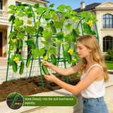 Cucumber Trellis for Raised Bed, U-Shape Garden Trellis 47.2" Tall, Heavy Duty Metal Arch Trellis for Climbing Vegetables, Rustproof Plant Support for Tomato Pea Bean (Upgraded Connector)