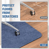 Placoot Office Chair Mat for Hardwood Floor, 55"x35" Corduroy Surface Computer Chair Mat, Desk Chair Mat, Large Anti-Slip Rubber Bottom Floor Protector for Home Office Brown