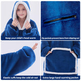 IFNOW Wearable Blanket Hoodie For Kids, Blanket Hoodie For Kids With Hood And Pockets, Girls Oversized Hoodie Blankets As Gift For Teens Girls Boys Birthday Christmas (Navyblue)