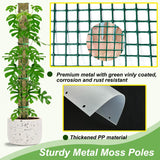 60"/40"/24" Metal Moss Pole, D Shape Sphagnum Moss Pole, Moss Poles for Climbing Plants, Monstera, Indoor Climbing Plants (6Pcs 40")