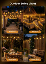 Minetom 100FT Solar String Lights Outdoor Waterproof with Remote, 31+1 LED Shatterproof Bulbs, Dimmable & Timable, 3 Light Modes - Commercial Grade Patio Lights for Garden Backyard