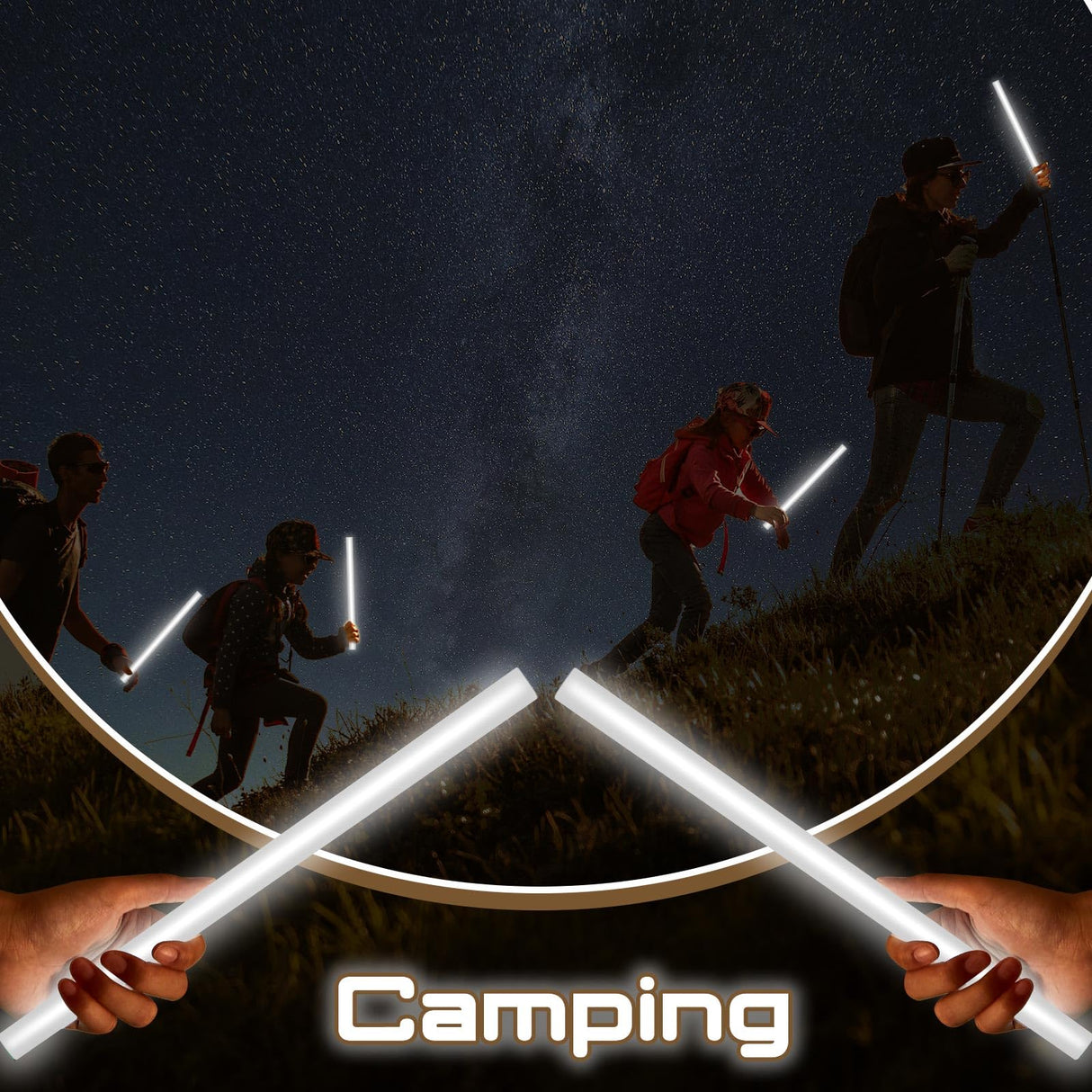 Lewtemi 10 Pcs Large Glow Sticks Big Giant Jumbo Halloween Christmas Emergency Light Stick for Camping Accessories, Survival Kit(White,16 Inch)