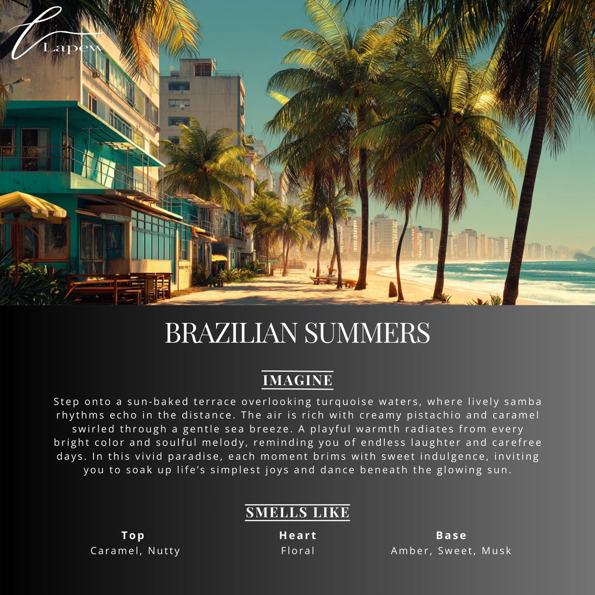 Lapew Brazilian Summers Scented Mop Soap Concentrate 36 oz | Premium Fragranced Floor Cleaner | Streak-Free | Hard Floor Cleaning Solution | Eco Friendly | Made in USA