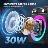 VOSOCO Karaoke Machine, Bluetooth Speaker with 2 Wireless Mics for Adults