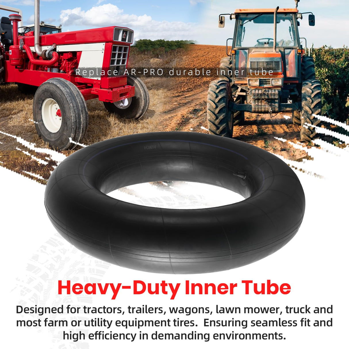 AR-PRO Replacement 6.00-16 Heavy-Duty Inner Tubes for Tractor, Trailer, Truck and More 600-16 Tires - with TR15 Valve Stems - Made from Durable Butyl Rubber
