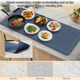 FYY Extra Large Warming Mat for Food - Rapid and Full Surface Heating, 6 Temp Settings, 6H Timer, Rollable Portable Food Warming Mat for Gatherings, Parties, Keep Meal Warm (XX Large Size, Navy)