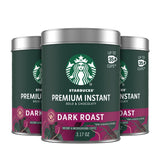 Starbucks Premium Instant Coffee, Dark Roast Coffee, 3.17 Oz Tins, 3-Pack
