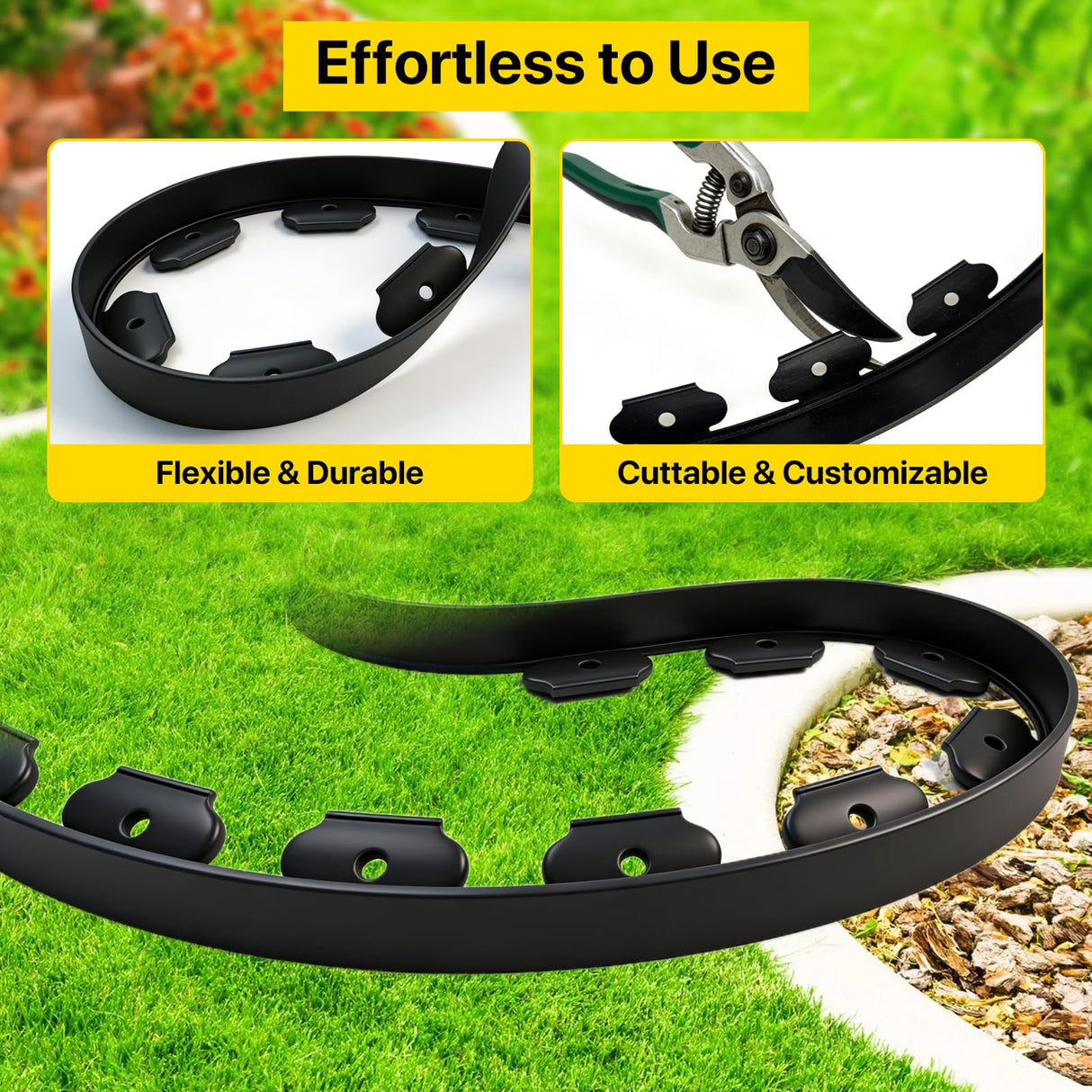 Landscape Edging for Garden Border, 118 ft Plastic Edging Borders for Lawn