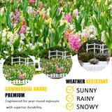 Garden Edging 33FT LOLEDE, 4.6IN Tall White Landscape Edging Border with 60 Stakes, Flexible Plastic Lawn Edging for Yard, Flower Beds,Tree Rings, Walkways & Garden Borders（Square-White）