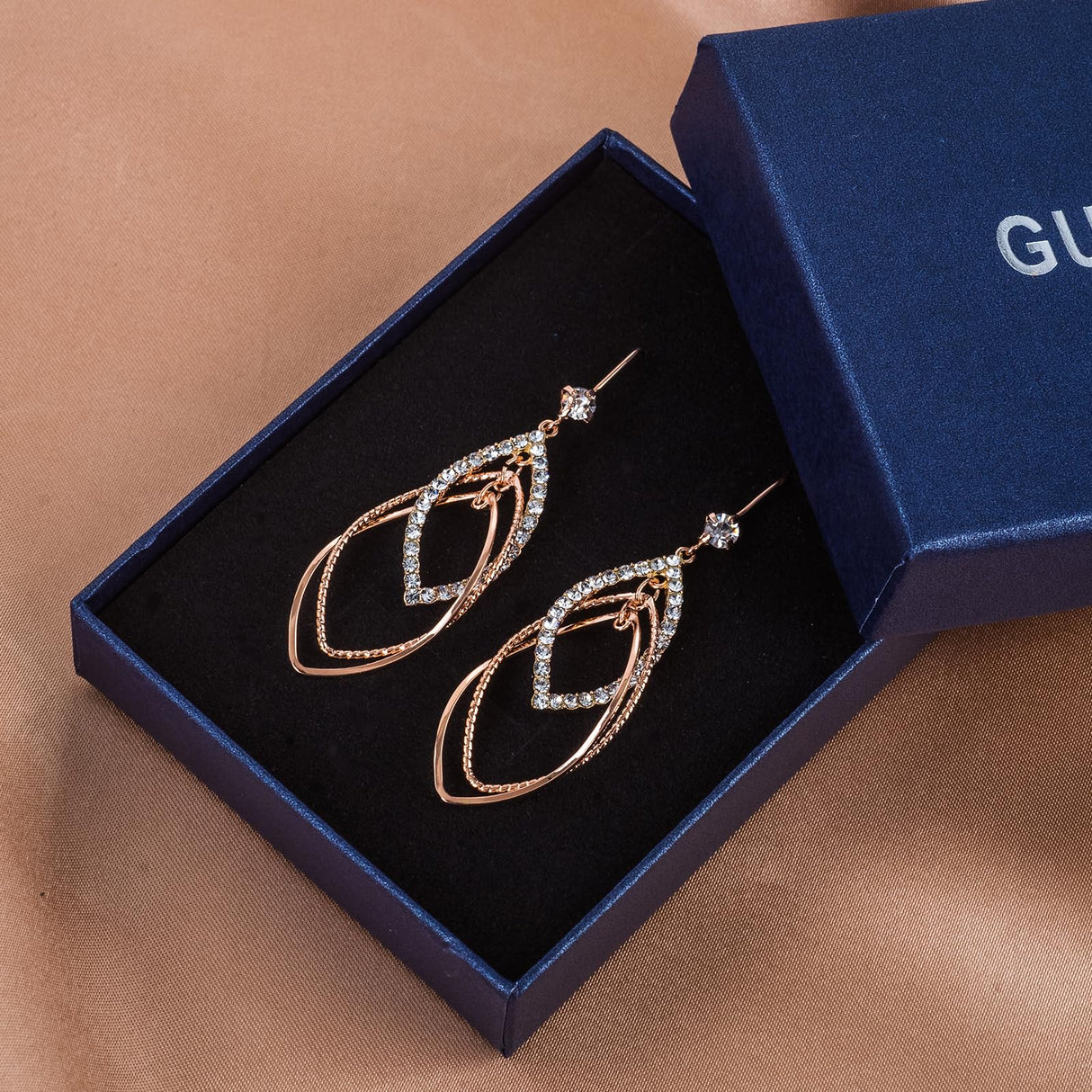 14K Gold 925 Silver Hoop Hypoallergenic Teardrop Dangle Earrings for Women