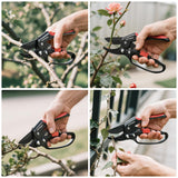 FLORA GUARD Ratchet Pruning Shears with SK5 Steel Blade, 3-Step Ratchet