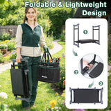 KELHOMECL Garden Kneeler and Seat - Extra Wide Thick EVA Pad, Heavy Duty Foldable Garden Bench Holds 350lbs, 2-in-1 Gardening Stool with Detachable Tool Bags, Gardening Gifts for Women, Men & Seniors