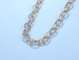 UNY JEWEL Twisted Cable Wire Link Chain Bracelet Two Tone Designer Brand Inspired Women Jewelry Valentine Christmas Gift (2 Tone)